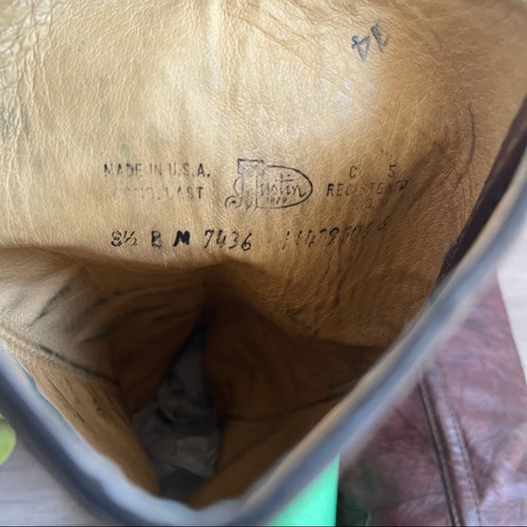 Justin Brown Leather Vintage Western Riding Boots - Picture 12 of 12